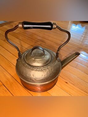 VIntage Antique copper tea kettle very large patented may 17, 1891